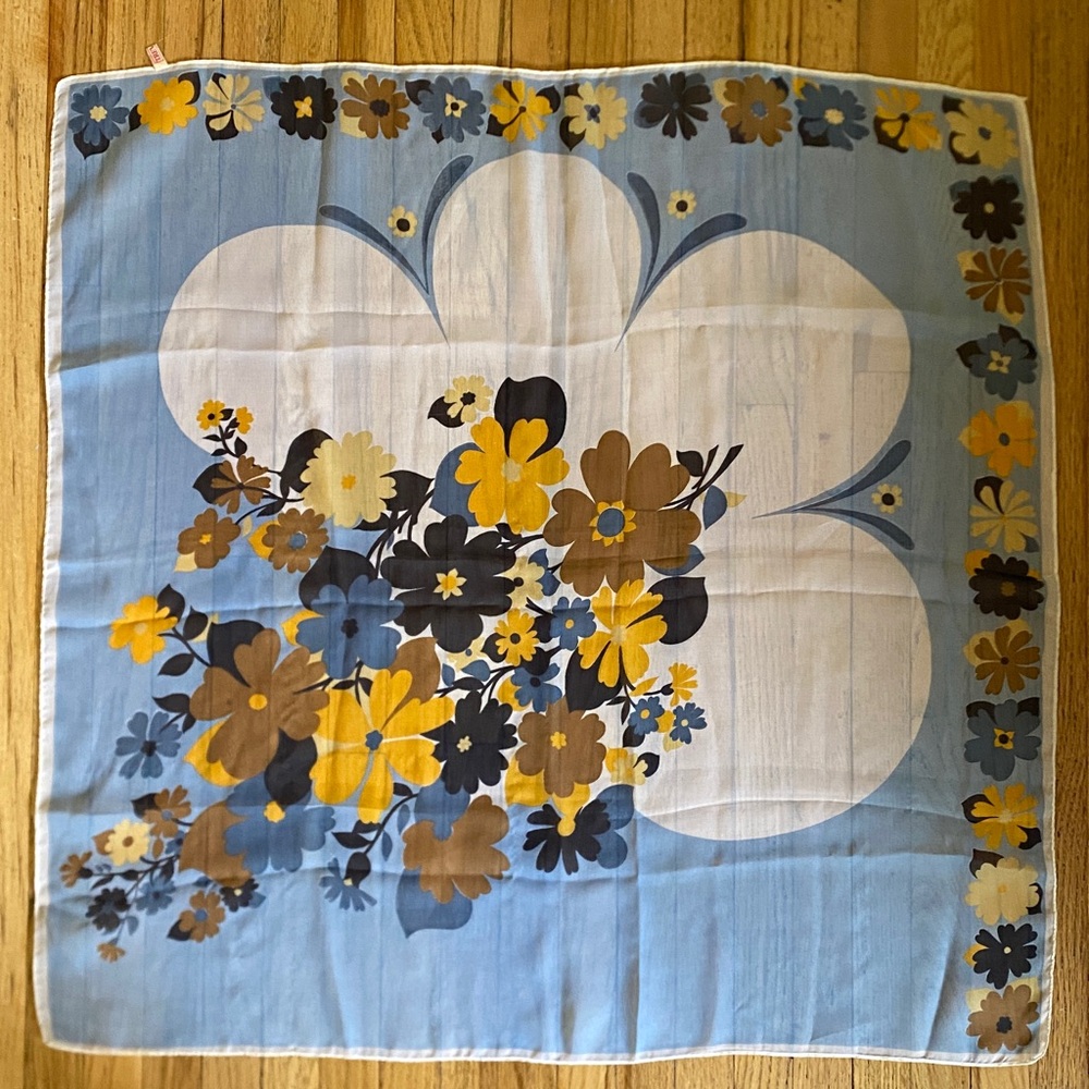 Vintage TREVIRA Chiffon Floral Scarf